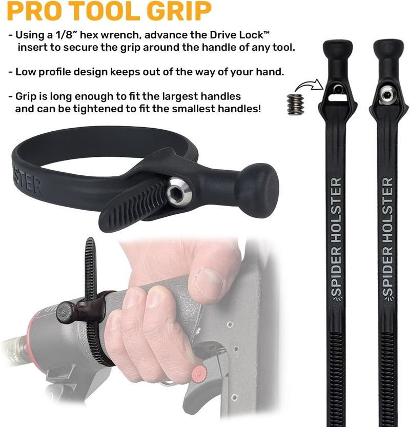 SPIDER Tool Holster - Improve The Way You Carry Your Power Drill, Driver, Multitool, Pneumatic, Multi-Tool and More on Your Belt - Compatible With All Major Tool Brands - Image 3